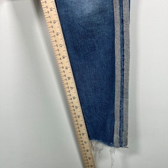 Anthropologie Pilcro and The Letterpress Tuxedo Stripe Raw Hem Jeans 27 - Picture 7 of 15